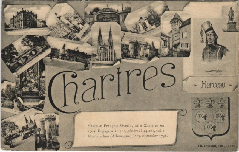 Carte postale ancienne Chartres - Marceau - Marceau Francois Séverin né a Chartres en1769 à Chartres