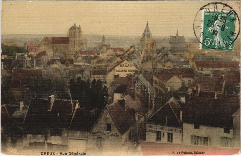 Carte postale ancienne Dreux - Vue générale à Dreux