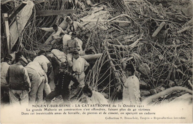 Carte postale ancienne Nogent-sur-Seine Catastrophe de la Materie 1911 à Nogent-sur-Seine