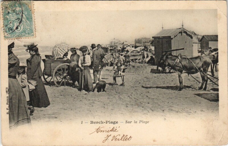 Carte postale ancienne Berck-Plage - Sur la Plage à Berck