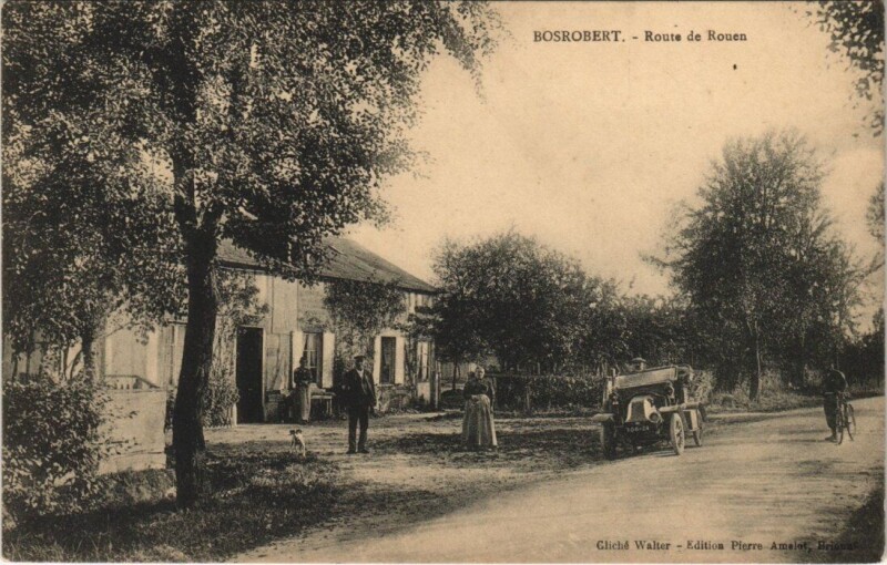 Carte postale ancienne Bosrobert - Route de Rouen à Bosrobert