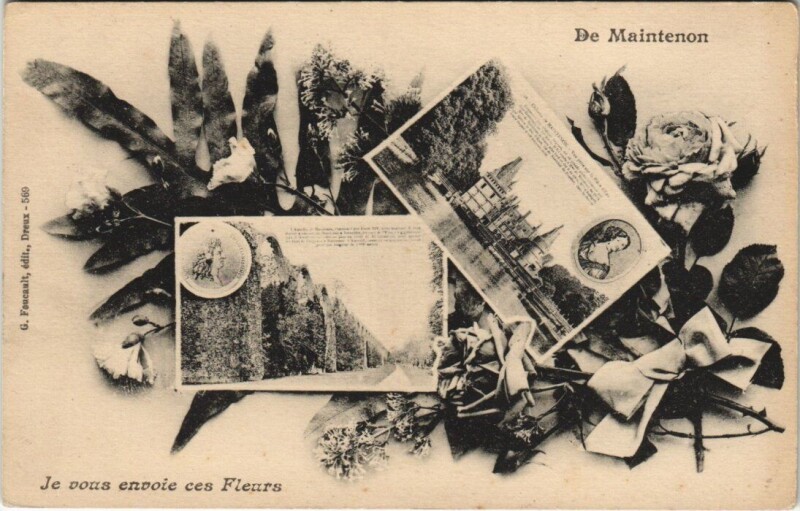 Carte postale ancienne De Maintenon - Je vous envoie ces Fleurs à Maintenon