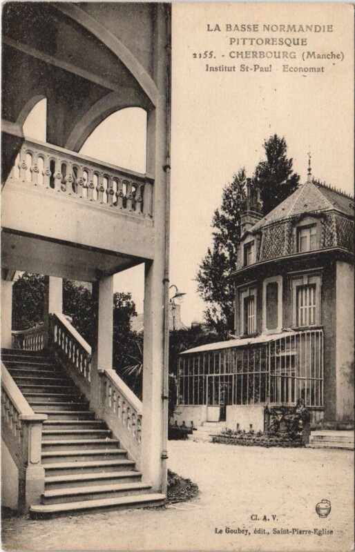 Carte postale ancienne Cherbourg - Institut Saint-Paul Economat