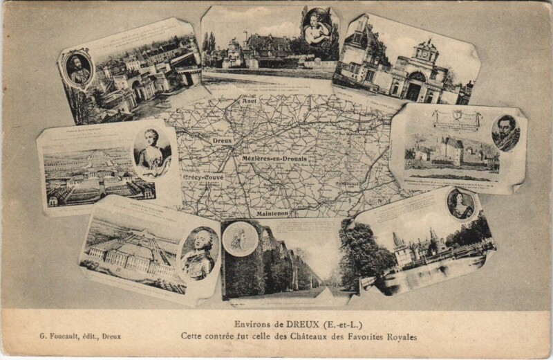 Carte postale ancienne Dreux - Cette Contreee fut celle des Chateaux à Dreux