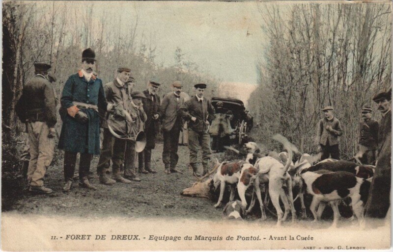 Carte postale ancienne Dreux - Equipage du Marquis de Pontoi à Dreux
