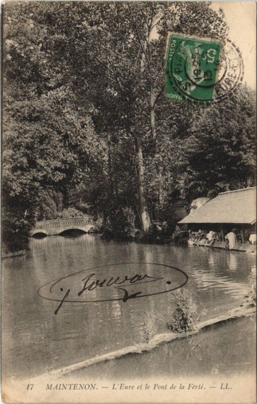 Carte postale ancienne Maintenon-L'Eure te le Pont de La Ferte à Maintenon