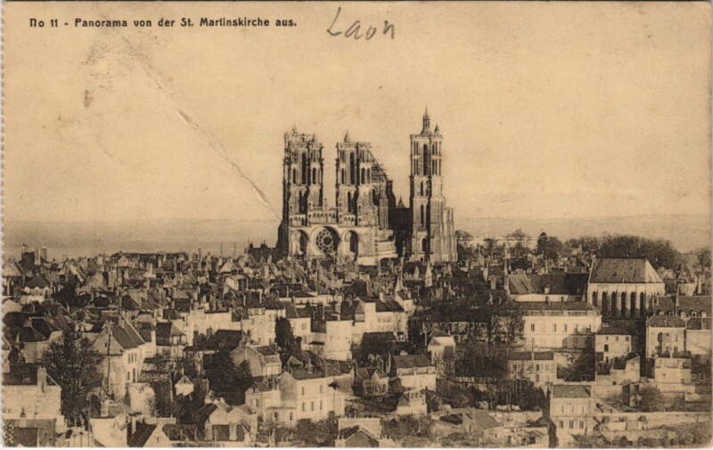 Carte postale ancienne Laon- Panorama France