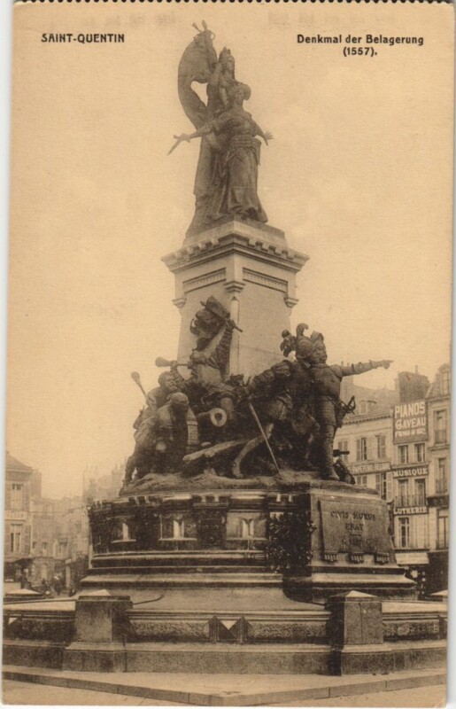 Carte postale ancienne Saint Quentin- Denkmal der Belagerung France à Saint-Quentin