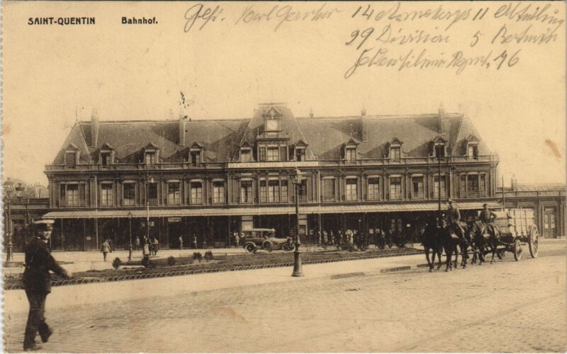 Carte postale ancienne Saint Quentin- Bahnhof France à Saint-Quentin