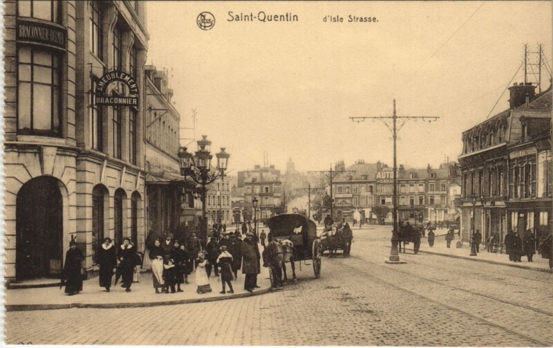 Carte postale ancienne Saint Quentin- d'Isle Strasse France à Saint-Quentin
