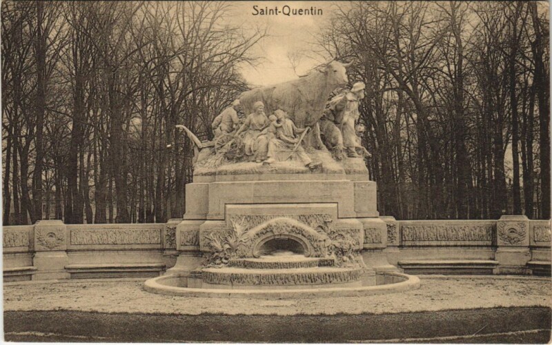 Carte postale ancienne Saint Quentin- Denkmal im Park France à Saint-Quentin