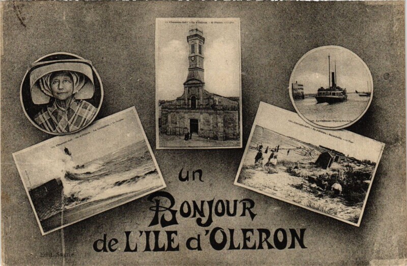 Carte postale ancienne Un Bonjour de L'Ile d'Oleron