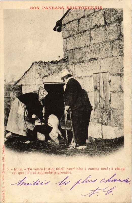 Carte postale ancienne Nos Paysans Stongeais Elle.