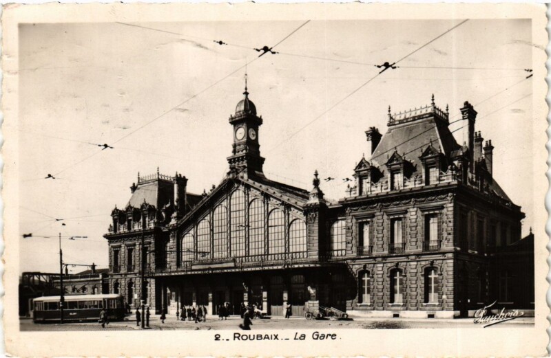 Carte postale ancienne Nord Roubaix La Gare à Roubaix