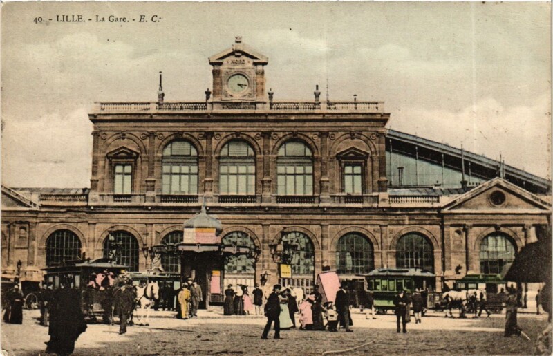 Carte postale ancienne Nord Lille La Gare à Lille