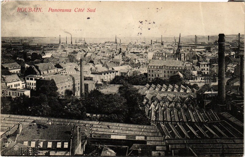 Carte postale ancienne Nord Roubaix Panorama Cote Sud à Roubaix