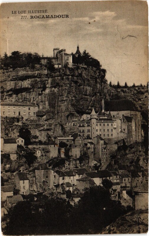 Carte postale ancienne Lot Rocamadour Panorama Ville Chateau à Rocamadour
