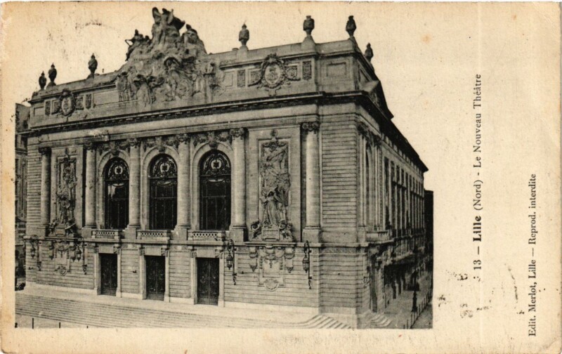 Carte postale ancienne Nord Lille Le Nouveau Théatre à Lille