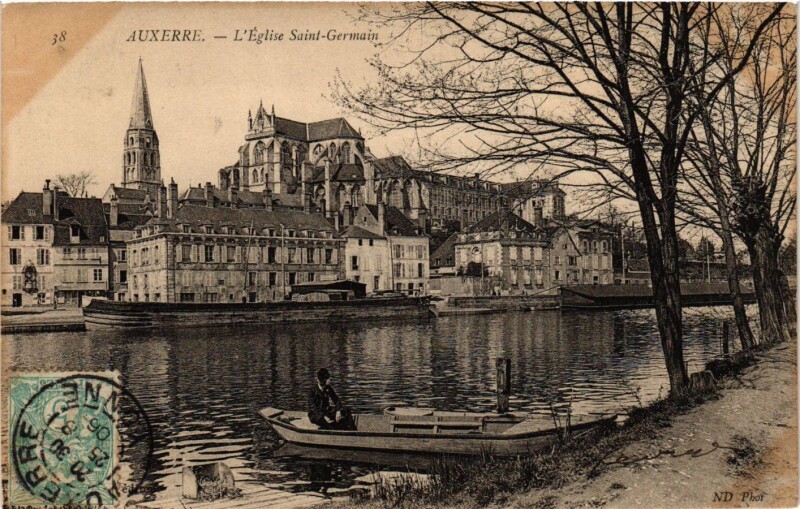 Carte postale ancienne Auxerre - L'Eglise Saint-Germain France à Auxerre