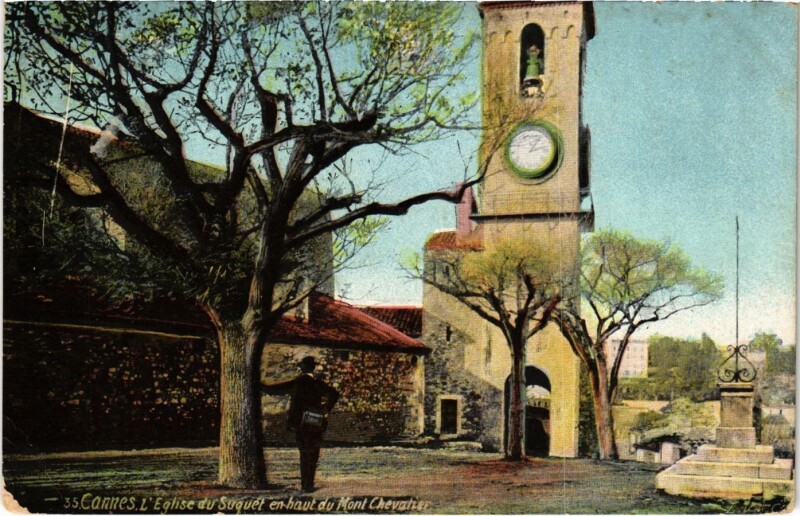 Carte postale ancienne Cannes L'église du Suquet à Cannes
