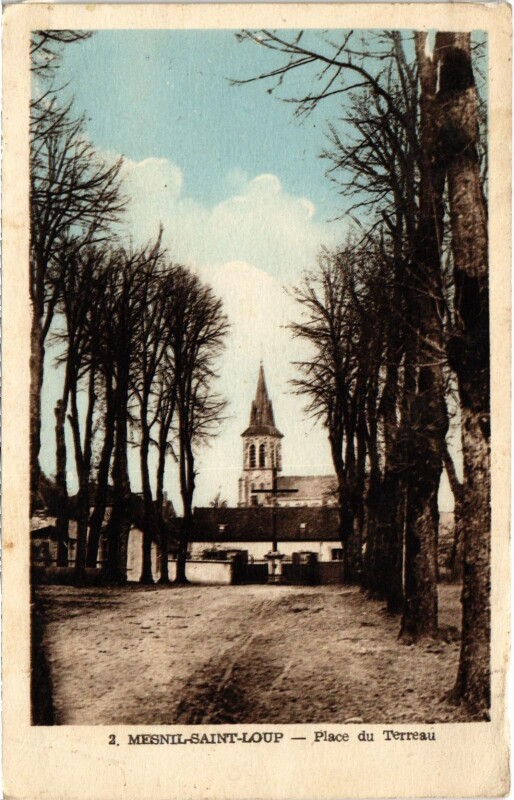 Carte postale ancienne Mesnil Saint-Loup Place du Terreau Aube à Mesnil-Saint-Loup