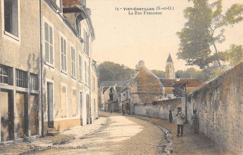 Carte postale ancienne Viry Chatillon La Rue Francoeur