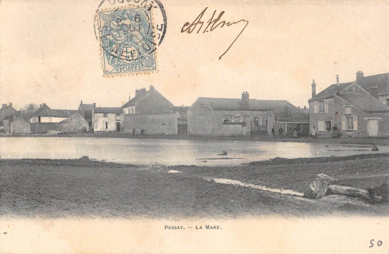 Carte postale ancienne Pussay La Mare à Pussay