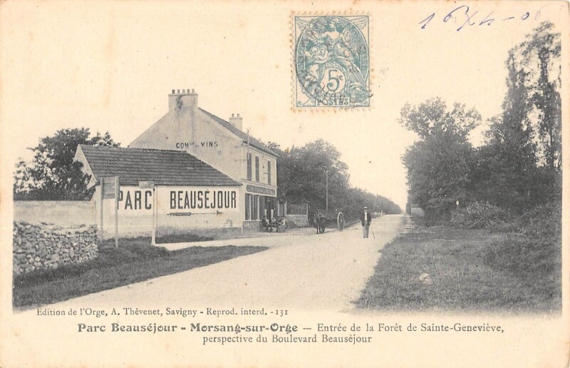 Carte postale ancienne Morsang Sur Orge Parc Beausejour Entree De La Foret Sainte-Genevieve à Morsang-sur-Orge