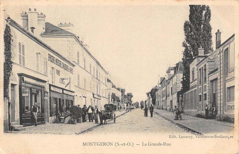 Carte postale ancienne Montgeron La Grande Rue à Montgeron