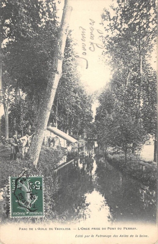 Carte postale ancienne Parc De L'Asile De Vaucluse L'Orge Prise Du Pont De Perray