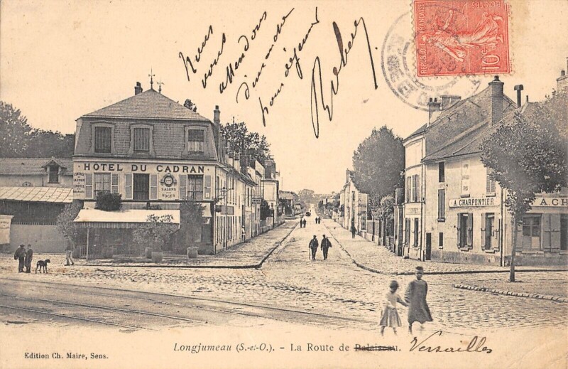 Carte postale ancienne Longjumeau La Route De Palaiseau à Longjumeau