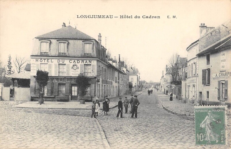 Carte postale ancienne Longjumeau Hotel Du Cadran à Longjumeau
