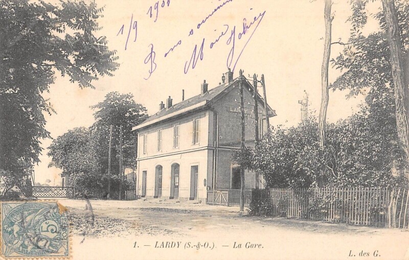 Carte postale ancienne Lardy La Gare à Lardy