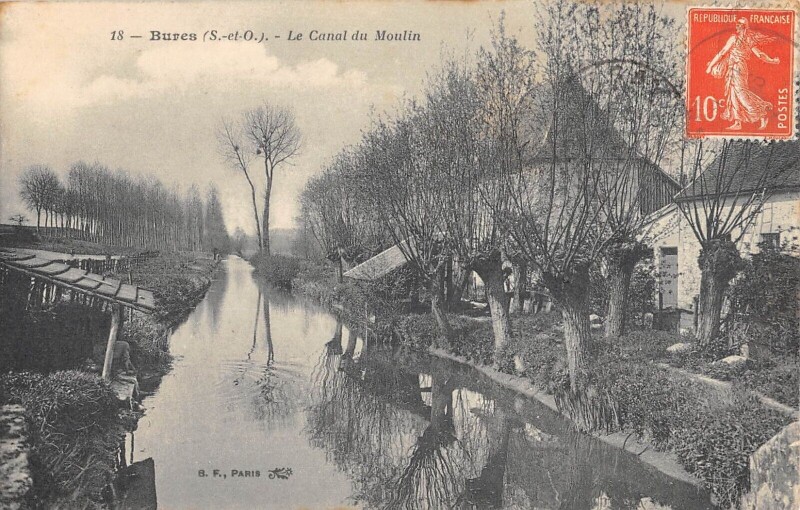 Carte postale ancienne Bures Le Canal Du Moulin