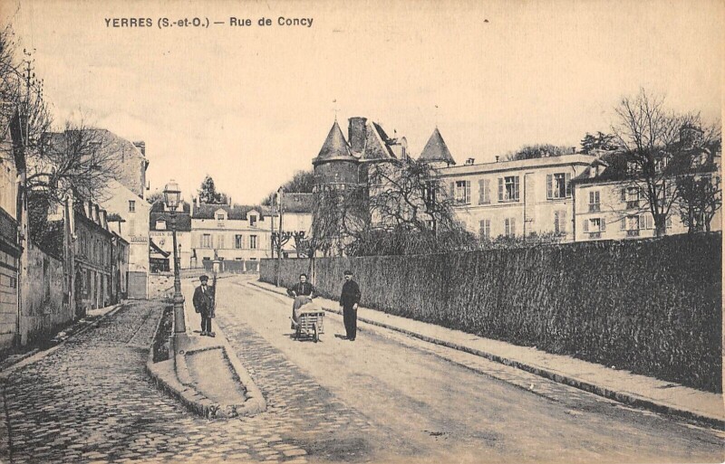 Carte postale ancienne Yerres Rue De Concy à Yerres
