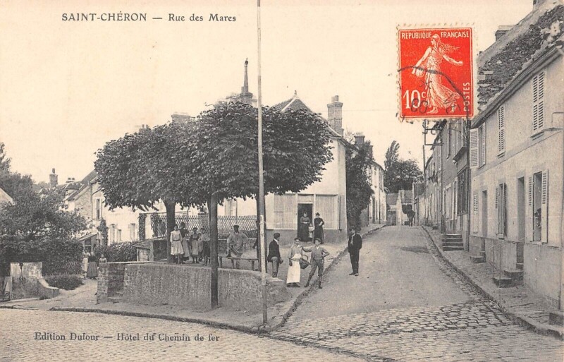 Carte postale ancienne Saint Cheron Rue Des Mares