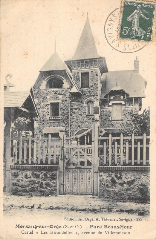 Carte postale ancienne Morsang Sur Orge Parc Beausejour Castel Les Hirondelles Avenue De Villemo à Morsang-sur-Orge