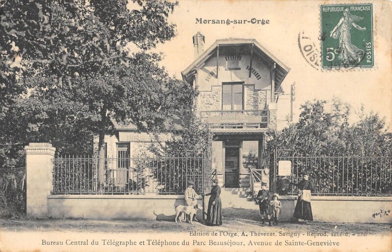 Carte postale ancienne Morsang Sur Orge Bureau Central Du Telegraphe Du Parc Beausejour à Morsang-sur-Orge