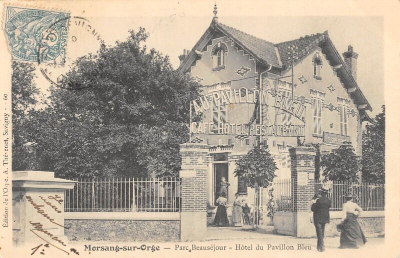 Carte postale ancienne Morsang Sur Orge Parc Beausejour Hotel Du Pavillon Bleu à Morsang-sur-Orge