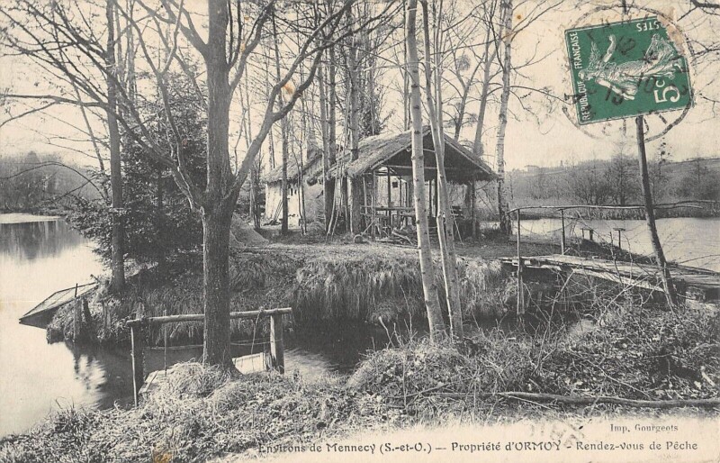 Carte postale ancienne Env.de Mennecy Propriete D'Ormoy Rendez Vous De Peche à Mennecy