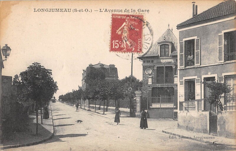 Carte postale ancienne Longjumeau Avenue De La Gare à Longjumeau