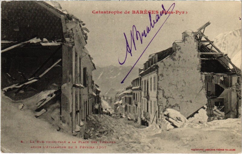Carte postale ancienne Catastrophe de Baréges