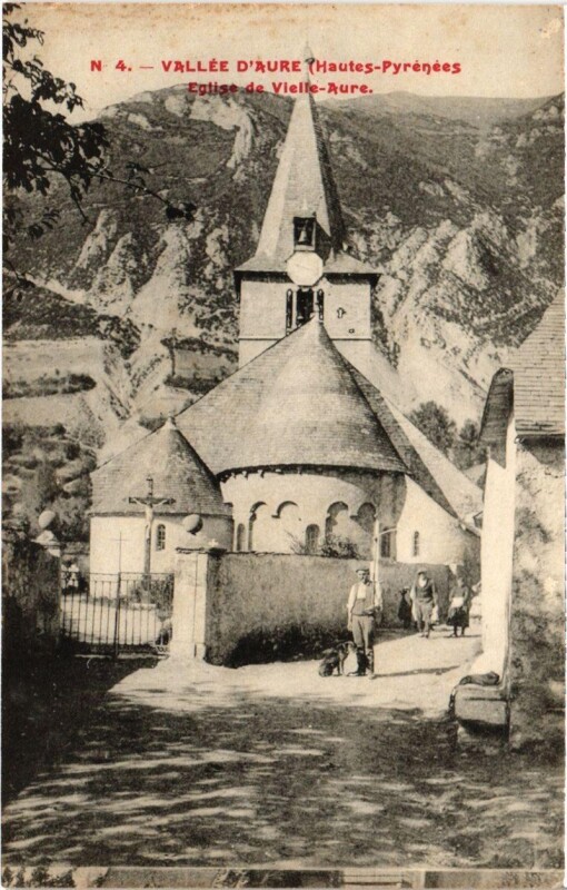 Carte postale ancienne Vallée D'Aure - Eglise de Vielle-Aure à Vielle-Aure