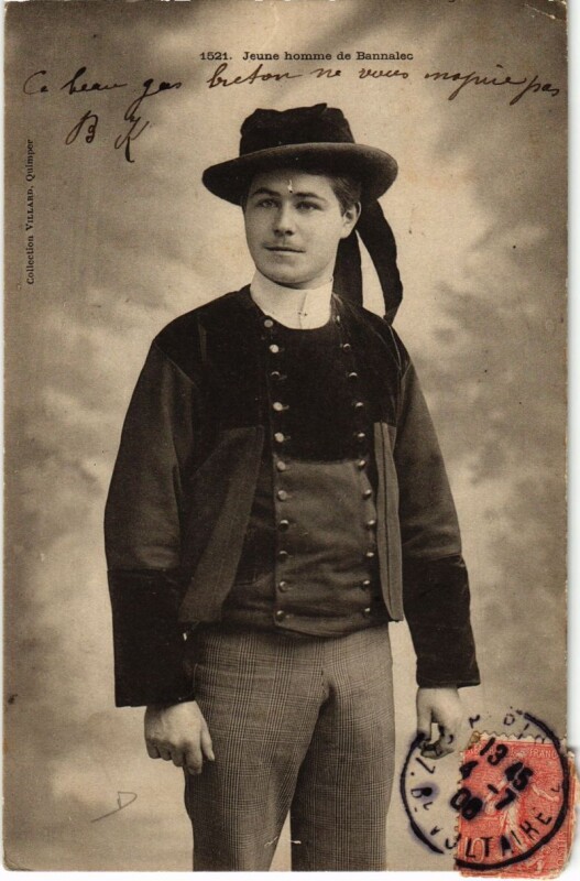 Carte postale ancienne Jeune Homme de Bannalec - Type - Folklore à Bannalec