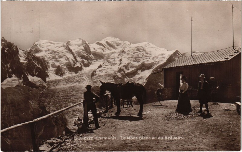 Carte postale ancienne Chamonix - Le Mont-Blanc vu du Brevent