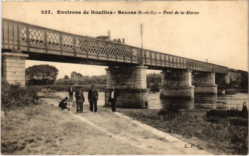Carte postale ancienne Environs de Houilles - Bezons - Pont de la Morue à Bezons