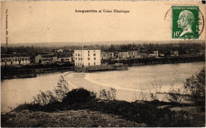 Carte postale ancienne Longueville et Usine Electrique à Longueville