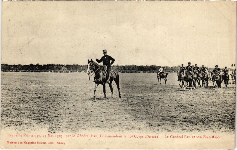 Carte postale ancienne Militaire Nancy - Revue de Printemps, 23 Mai 1907 à Nancy