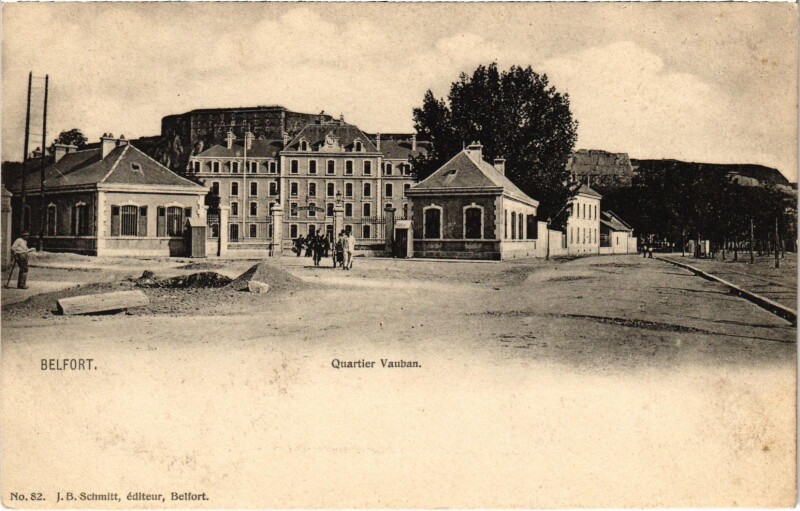 Carte postale ancienne Militaire - Belfort - Quartier Vauban à Belfort