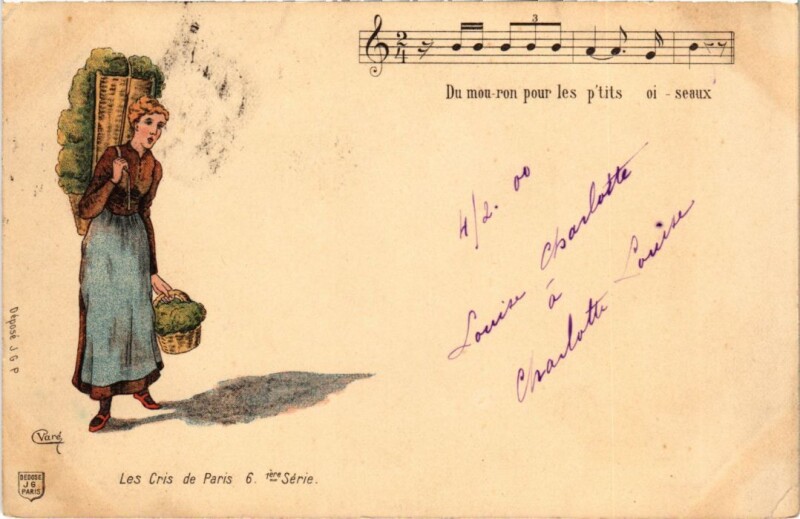 Carte postale ancienne Paris Petits Metiers Les Cris de Paris 6. 1ere Serie